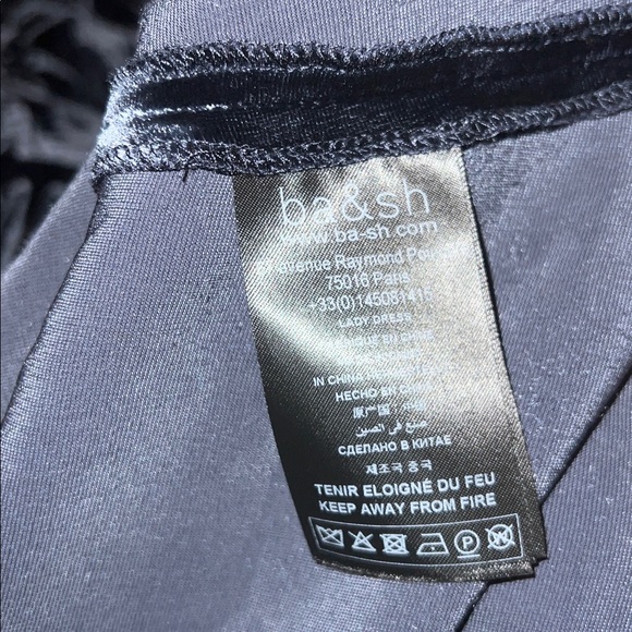 ba&sh Velvet Silk Blend Dress in Midnight Blue Black - Picture 9 of 12